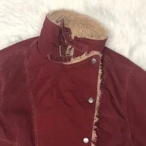 Owen wine red oversized sherpa jacket best sale